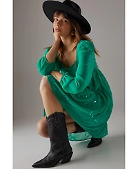 Warehouse Women's Hand Embellished Square Neck Mini Dress