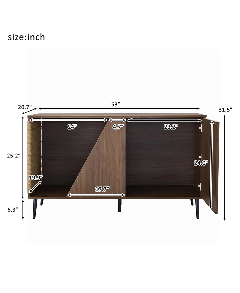 Streamdale Furniture Mid-Century Side Table with Storage