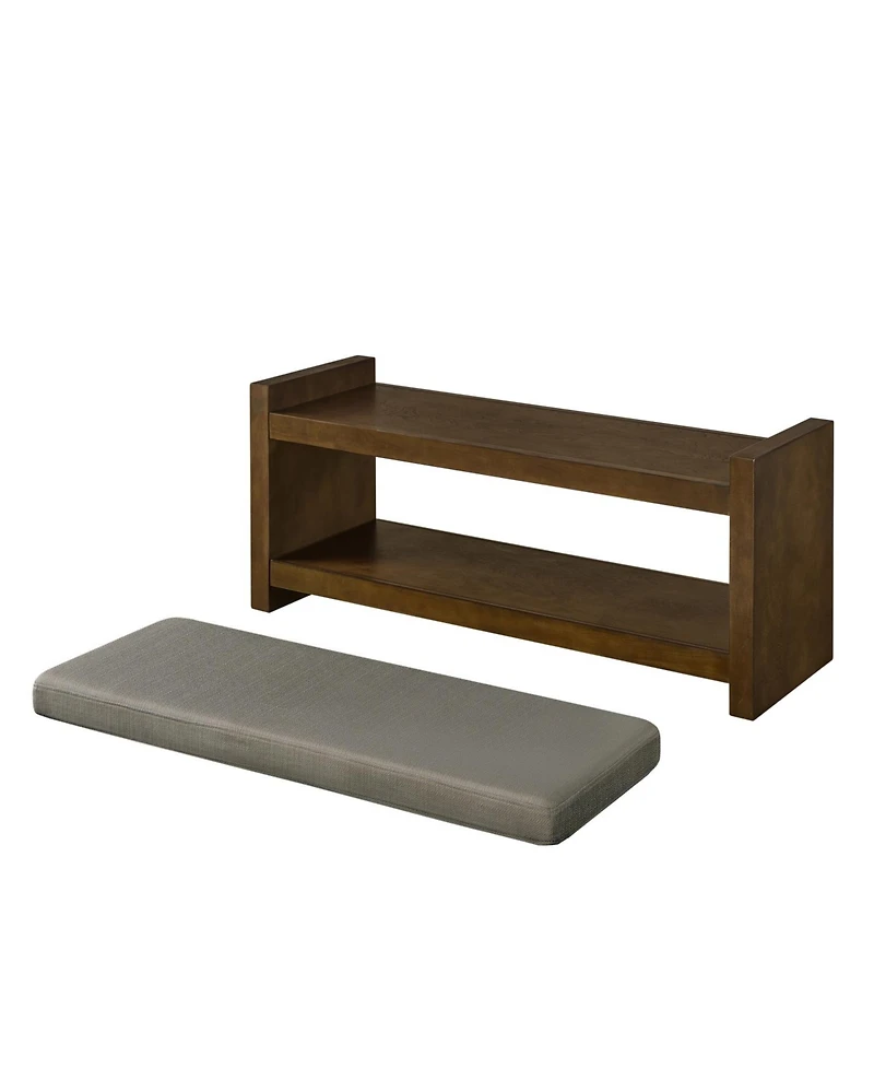 Streamdale Furniture 40" Accent Bench with Shoe Rack Granite