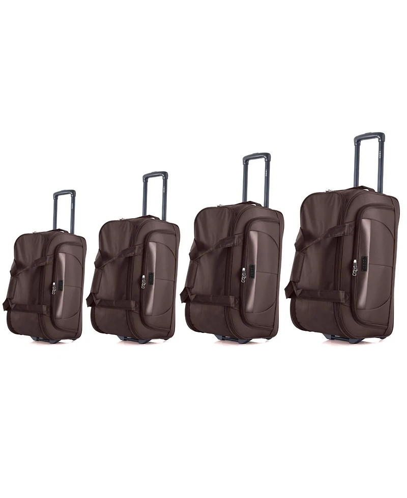 Izod Carol Lightweight Soft Shell Rolling Duffel Bag with Wheels and Telescopic Handle - Travel-Ready Luggage 4 Piece Set