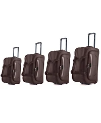 Izod Carol Lightweight Soft Shell Rolling Duffel Bag with Wheels and Telescopic Handle - Travel-Ready Luggage 4 Piece Set
