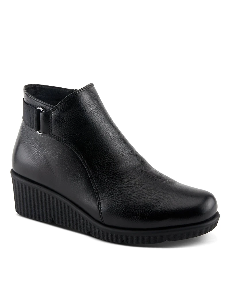 Spring Step Abruzzo Leather Wedge Boots, Dark Brown, Eu 42