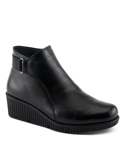 Spring Step Abruzzo Leather Wedge Boots, Dark Brown, Eu 42