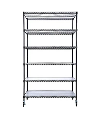 Flynama 84 Inch 6 Tier 6000LB Capacity Nsf Commercial Shelving Unit with Wheels