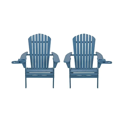 Jiallo Foldable Adirondack Chair With Cup Holder Set Of 2