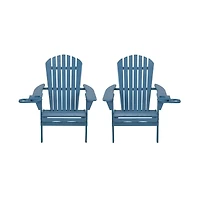 Jiallo Foldable Adirondack Chair With Cup Holder Set Of 2