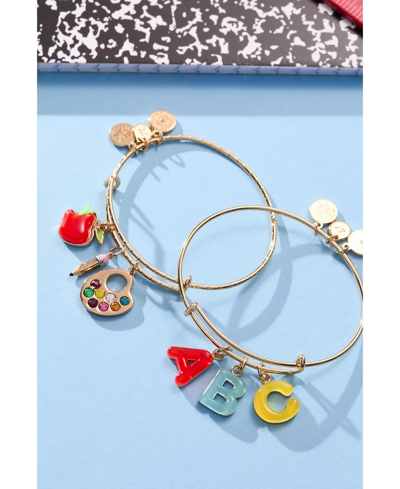 Alex and Ani 'Teacher's Pet' Multi Charm Textured Bangle