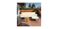 Flynama 3 Piece Outdoor Wicker Patio Set with 3.15 Inch Cushions