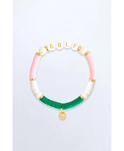 Bits & Bows Girls Golf Beaded Bracelet in Green