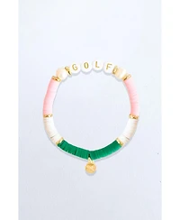 Bits & Bows Girls Golf Beaded Bracelet in Green