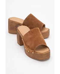 Pull Leather Platform Mules (Women)