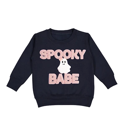 Sweet Wink Little and Big Girls Spooky Babe Patch Halloween Sweatshirt