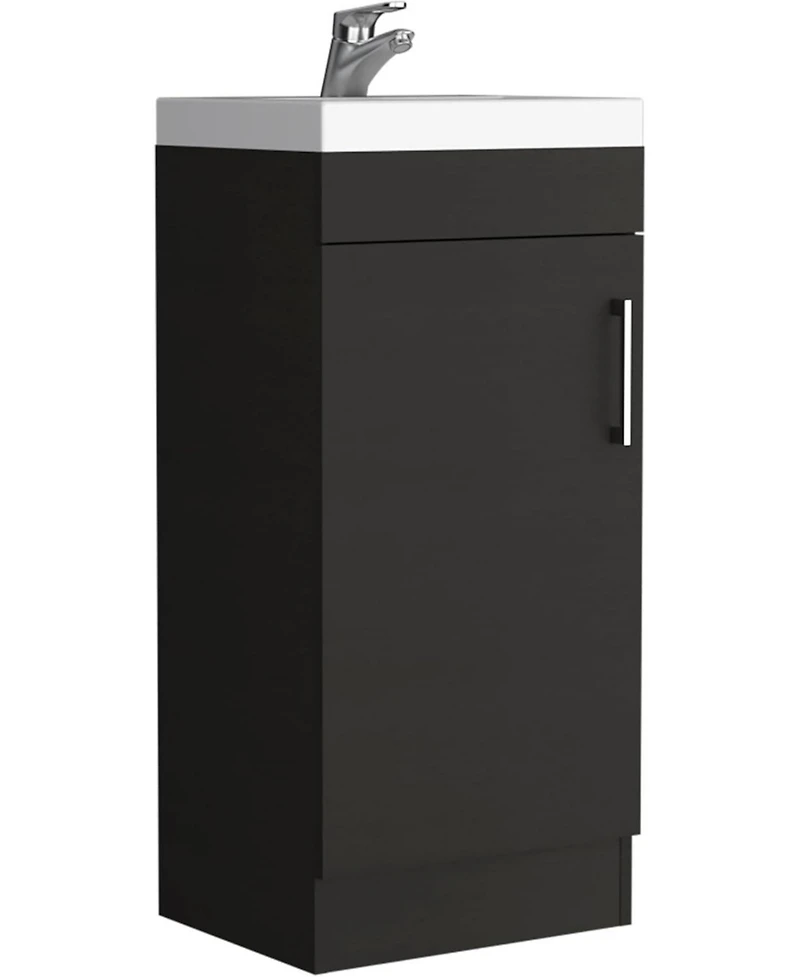 Tuhome Madrid 16"" Bathroom Vanity Black Mdf