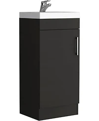 Tuhome Madrid 16"" Bathroom Vanity Black Mdf