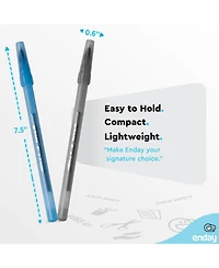 Enday Pens Bulk Black Pens Blue Pens Ballpoint, Medium Point (1.0mm), Flexible Round Barrel 400 Count, 200 Black ink Pens & 200 Blue Ink Pens