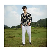 Campus Sutra Men's Botanical Imprint Shirt