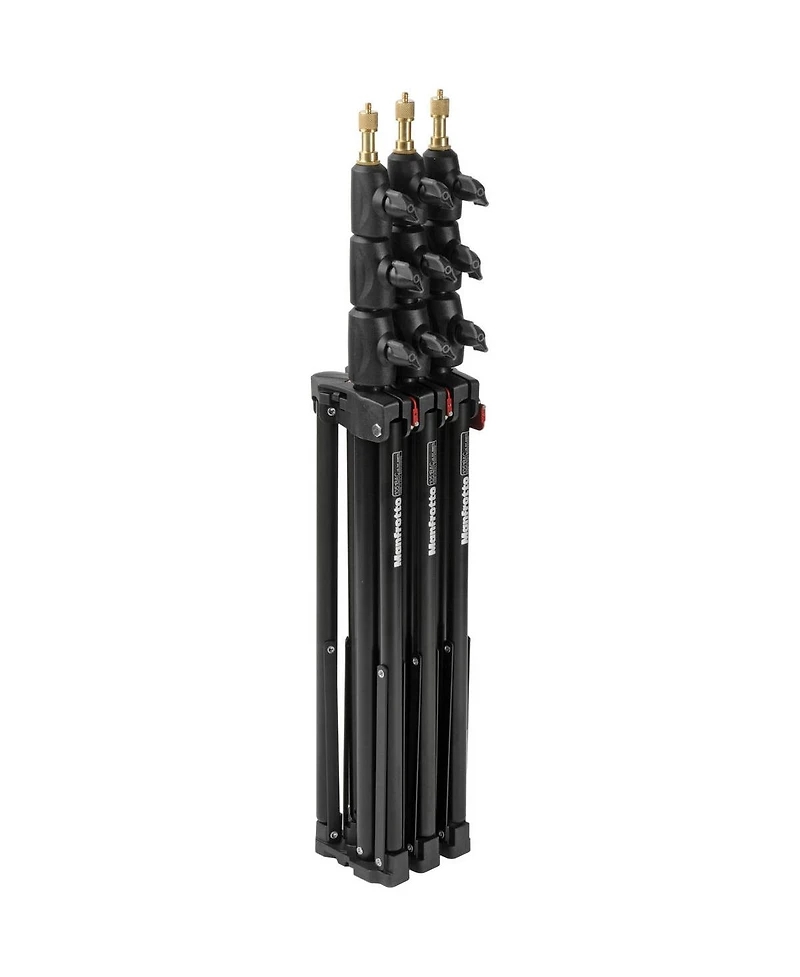 Manfrotto 1052BAC 93" Air Cushioned Aluminum Compact Stand with 3-Sections & 2 Risers, Black