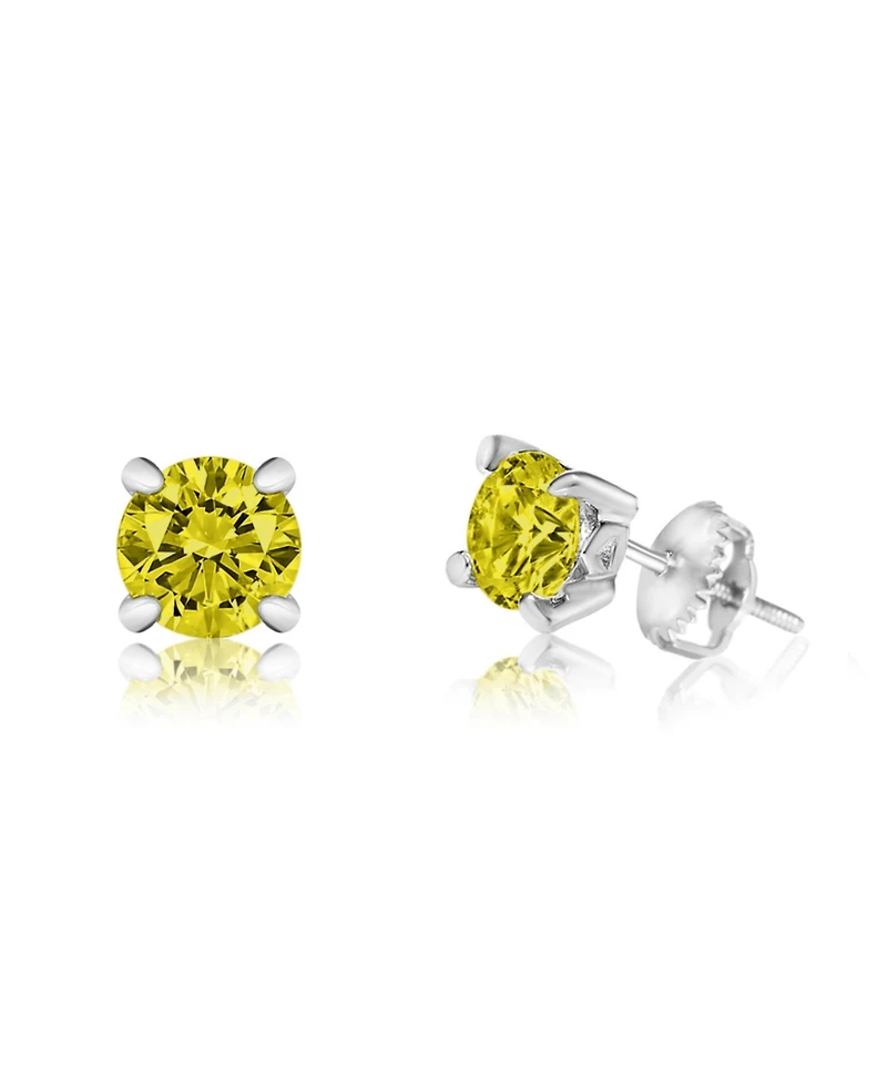 Chanteur/Girl/August Crystal White Gold Palladium Plating Screwstud Earring