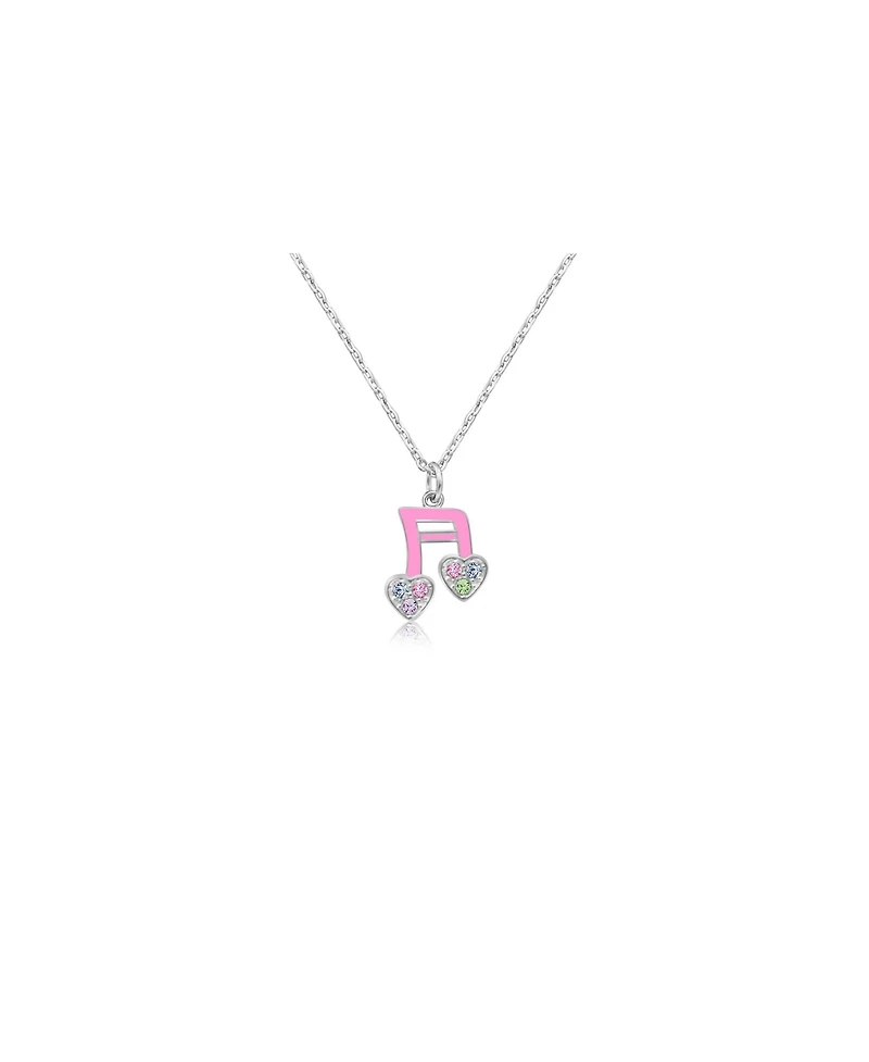 Chanteur Girls /Girl/Pink Crystal White Gold Palladium Plating Necklace