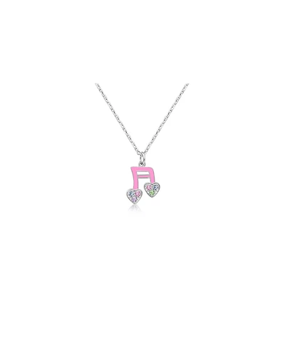 Chanteur Girls /Girl/Pink Crystal White Gold Palladium Plating Necklace