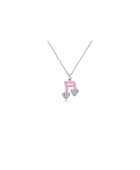 Chanteur Girls /Girl/Pink Crystal White Gold Palladium Plating Necklace