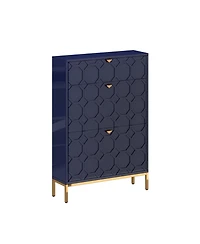 Clihome Shoe Storage Cabinet,Modern Cabinet with 3 Flip Drawers,Freestanding Hidden Slim Narrow Rack for Entryway,Hallway,Bl