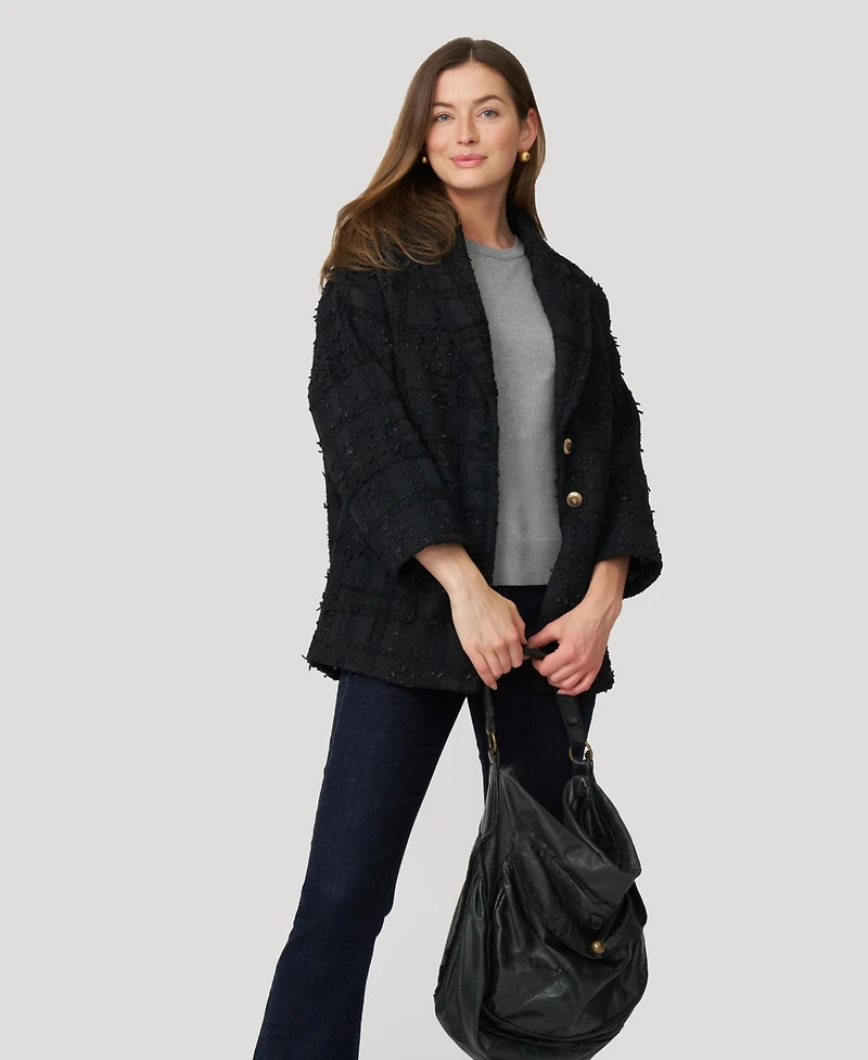 Cable & Gauge Women's Elbow Sleeve Crewneck Sweater