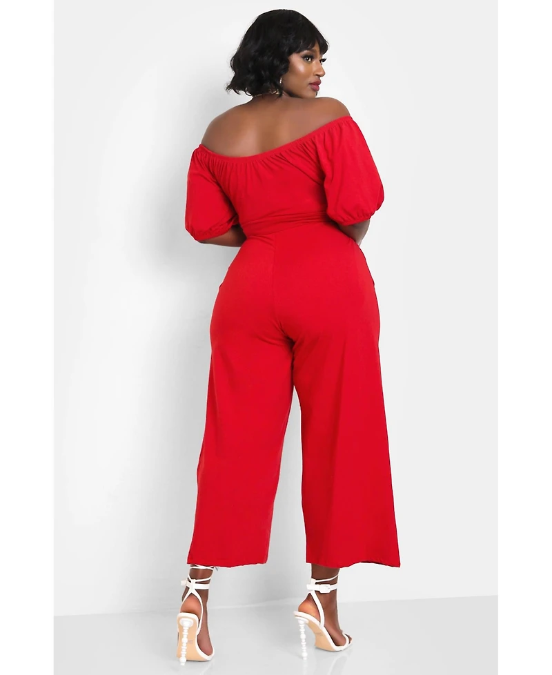 Rebdolls Plus Peasant Top Wide Leg Jumpsuits w. Pockets