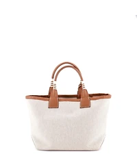 Pre-Owned Hermes 28 Sac Steeple Tote Toile with Leather