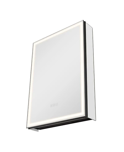 Slickblue Recessed Lighted Cabinet with Dual Mirrors for Bathroom Storage