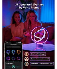 Lepro TB1 Ai Smart Table Lamp, Rgb+Ic Addressable Led Lamp Alexa Google Enabled
