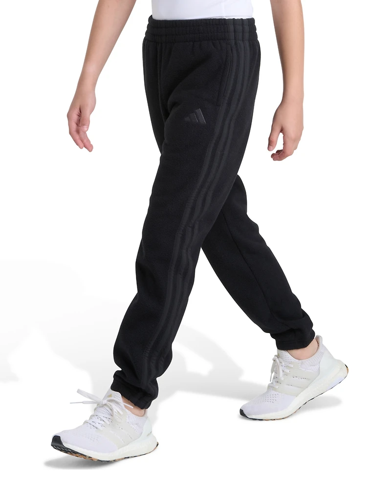 Adidas Big Boys Pull On Winterized 3-Stripes Joggers