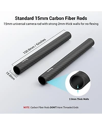 SmallRig 15mm Carbon Fiber Rod, 6", 2-Pack