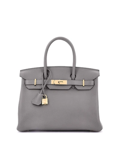 Pre-Owned Hermes Birkin 30 Handbag Grey Togo with Gold Hardware