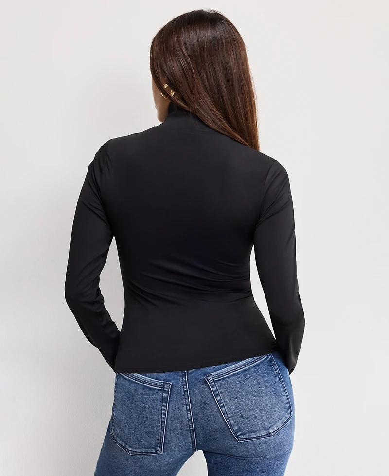 Good American Women's Weightless Scuba Turtleneck Top