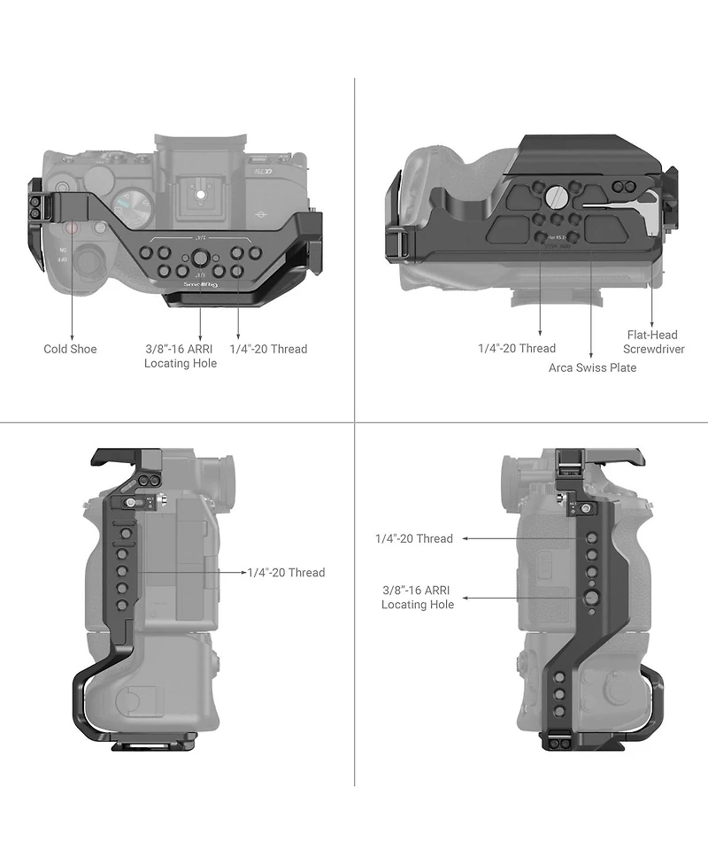 SmallRig 3594 Full Camera Cage for Sony Alpha 7S Iii/Alpha 7 Iv/Alpha 7R Iv/Alpha 1 with Vg-C4EM Battery Grip