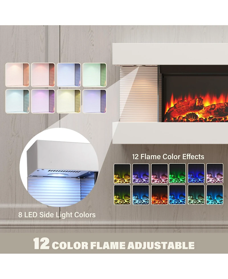 Hanging Electric Fireplace with Remote Control