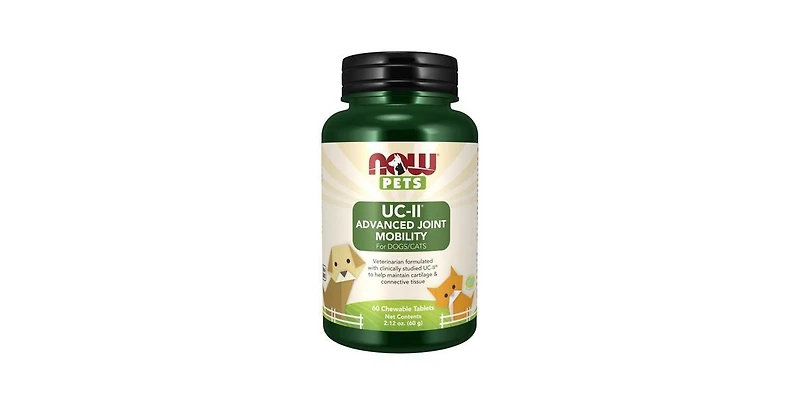 Now Foods Uc-ii Advanced Joint Mobility Chewable Tablets for Dogs & Cats, 60 Tabs