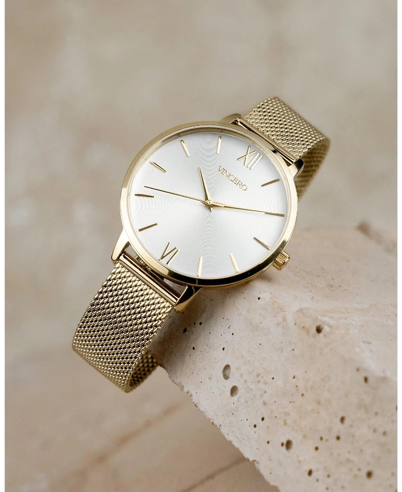 Vincero Gold Women's Eros Petite Watch With Milanese Mesh Band
