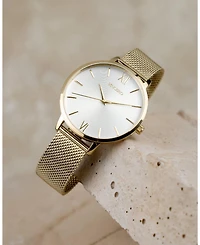 Vincero Gold Women's Eros Petite Watch With Milanese Mesh Band