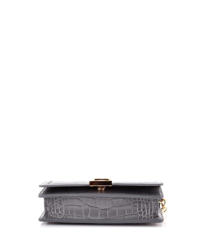 Pre-Owned Versace Mini Greca Goddess Convertible Clutch Embossed Leather