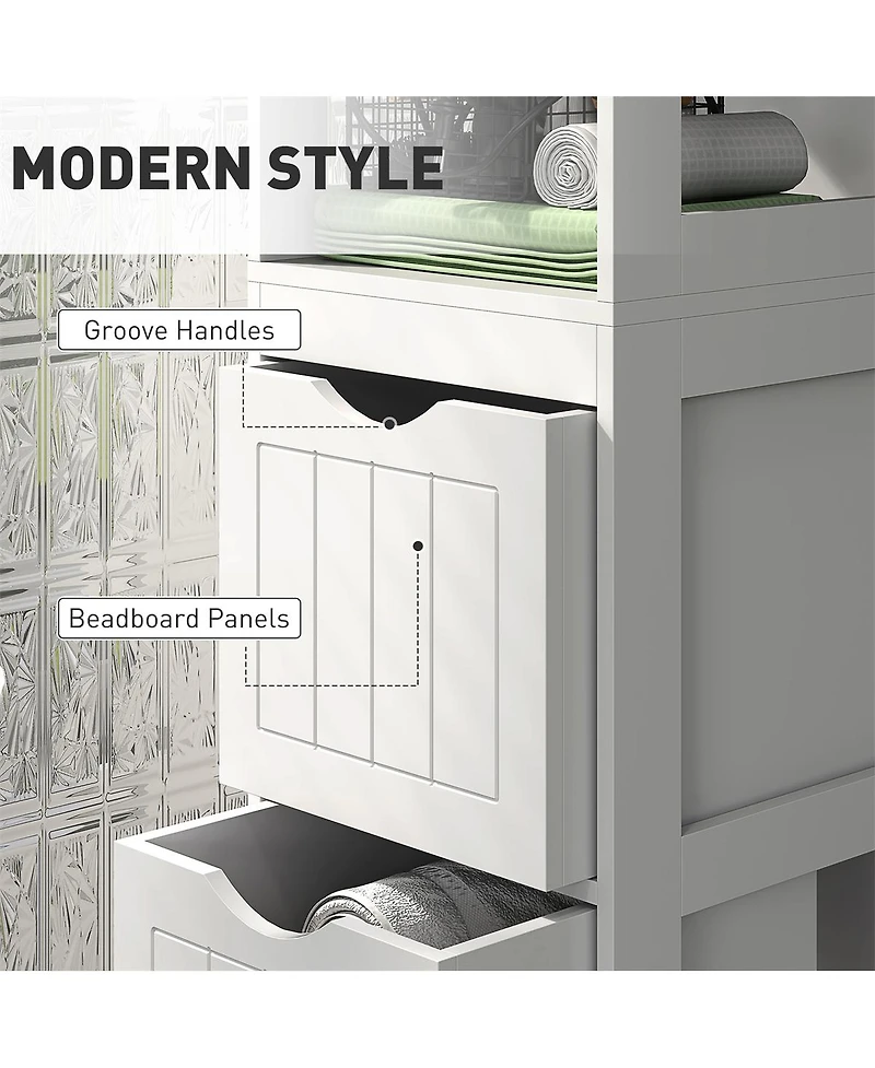 Slickblue Modern Bathroom Cabinet with Storage Shelves for Organized Space