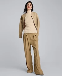 Kenneth Cole Women's High Rise Pleated Pinstripe Pants