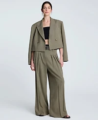 Kenneth Cole Women's Houndstooth High Rise Belted Trousers