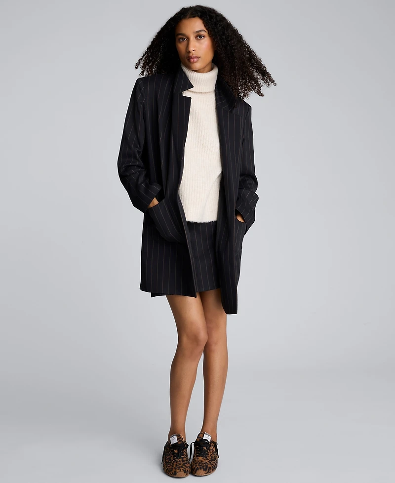 Kenneth Cole Women's Pinstripe Patch Pocket Jacket