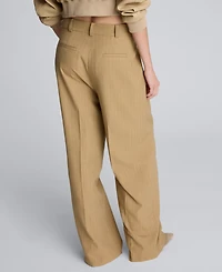 Kenneth Cole Women's High Rise Pleated Pinstripe Pants