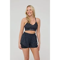 Oosc Women's Elite 2 1 Running Shorts - Black Leopard