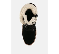 Madoka Fur Collar Chunky Ankle Boots Women