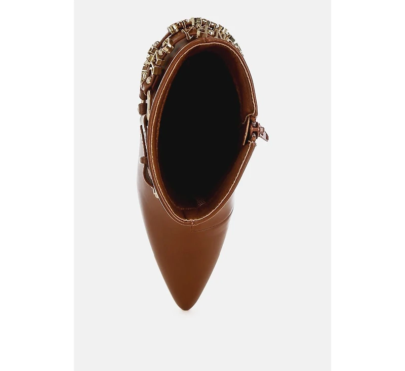 Nicene Harness Detail Stiletto Boots Women
