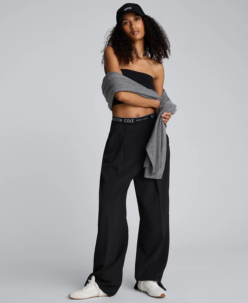 Kenneth Cole Women's High-Rise Pleat Detail Pants